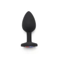 Wtyczka analna TOYJOY Diamond Booty Jewel, silicone, mała, 2.5 cm, czarna