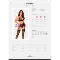 Komplet bielizny Pas do pończoch OBSESSIVE Glandez XL/2XL - elastyczny, biustonosz, stringi