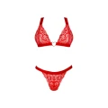 Bielizna koronkowa Elianes, OBSESSIVE, komplet 2-częściowy, regulowane ramiączka, czerwony