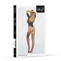 Bodystocking SOFTLINE COLLECTION, siateczka, kwiaty, wycięcia, czarny 2081