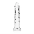 Dildo REALROCK CRYSTAL CLEAR - 6,1''/15,5 cm, przyssawka, bez ftalanów, wodoodporne
