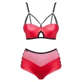 Zestaw bielizny, OBSESSIVE Leatheria - 2-częściowy, z fiszbinami, regulowane ramiączka
