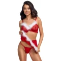 Kostium Świąteczny COTTELLI LINGERIE z topem, spódniczką i stringami, 90% poliamid