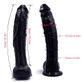 Dildo Monster John 12,2'' Czarny, PVC, realistyczna faktura, przyssawka