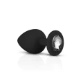 Wtyczki analne - Zestaw Diamond, silikon, 3 rozmiary, wodoodporne, czarne