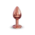 Korek analny - Marc Dorcel Diamond Plug S, metalowy, różowe złoto, 7,1 cm