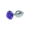 Korek analny Silver PLUG ROSE — stal nierdzewna, fioletowy, długość 7 cm