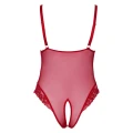 Body COTTELLI LINGERIE, elastyczne, koronkowe, czerwono-przezroczyste, XL