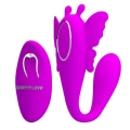 Wibrator motylkowy PRETTY LOVE - 12 funkcji, bezprzewodowy pilot, silikon