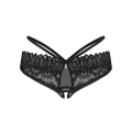 Figi otwarte OBSESSIVE Donarella - czarne, koronkowe, elastyczny materiał, rozmiar XL/2XL
