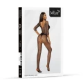 Bodystocking SOFTLINE COLLECTION - Czarny, Romby, Długi Rękaw, One Size