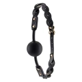 Knebel ustny Moonlight Prestige - plecione paski z wegańskiej skóry, regulowane zapięcia
