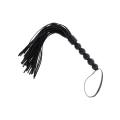 Flogger Krótki PU Leather - EXTREME, 57 cm, z koralikami do gry w BDSM