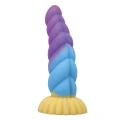 Dildo Power Monsters Unicorn - 22 cm, silikonowy, teksturowany, przyssawka