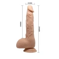 Dildo BAILE - 9,8'' TPR, zakrzywiony trzon, przyssawka do mocowania