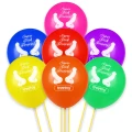 Balony panieńskie Super Dick Forever, 7 sztuk, lateks, 12 cali, kolorowe