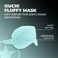 Opaska na oczy Fluffy Series — Pudrowy błękit, miękki plusz, elastyczny pasek