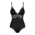Body OBSESSIVE z koronkowymi zdobieniami, miseczki usztywniane, czarny kolor XXL