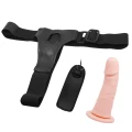 Strap-on z wibracjami BAILE, Materiał TPR ABS PU Rubber, Regulowane paski