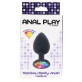 Korek analny TOYJOY Diamond Booty Jewel, silikonowy, 3.5 cm, czarny z akcentem