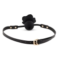 Ball Gag Black Rose – silikonowa kulka 4,2 cm, pasek regulowany 65 cm, złote detale