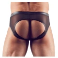 Męskie slipy erotyczne bez dna - elastyczny materiał wetlook, 90% poliamid, 10% elastan