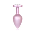 Zatyczka analna Pearl Pink Heart PLUG - Stal nierdzewna, 8 cm, 3,2 cm średnicy