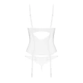 Gorset z regulowanymi paskami OBSESSIVE Alissium, fiszbiny, koronkowe wstawki, XS/S