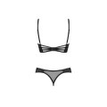 Zestaw erotyczny, OBSESSIVE Roxelia, regulowane ramiączka, czarny biustonosz i stringi XL/2XL