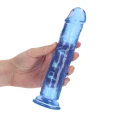 Dildo REALROCK CRYSTAL CLEAR - 8''/20 cm, przezroczyste, przyssawka, wodoodporne