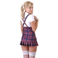 Mundurek Szkolny COTTELLI LINGERIE - Sukienka w Kratę, Bluzka z Kołnierzykiem, Szelki