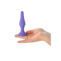 Wtyk analny A-Toys, silikonowy, fioletowy, przyssawka, 10.2 cm, dla początkujących