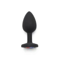 Wtyczka analna TOYJOY Diamond Booty Jewel, silicone, mała, 2.5 cm, czarna