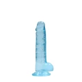 Dildo realistyczne REALROCK CRYSTAL CLEAR, 19 cm, z przyssawką, wodoodporne