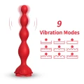 Stymulator analny, Rosestick Red - 9 funkcji wibracji, silikon medyczny, 10,2 cm