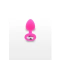 Korek analny TOYJOY Diamond Booty Jewel, silikonowy, 7 cm, różowy