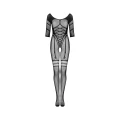 Bodystocking OBSESSIVE G329 - czarny, imitacja gorsetu, otwarty krok, S/M/L