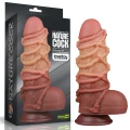 Dildo Platinum Silicone 9,5'' z przyssawką, dwuwarstwowy, realistyczny kształt