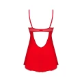 Koszulka i stringi OBSESSIVE Ingridia M/L, regulowane ramiączka, koronkowe detale, czerwony