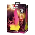 Dildo Power Monsters Flamebeast - 22,5 cm, żłobiony, silikon medyczny, z przyssawką