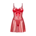 Komplet babydoll OBSESSIVE, transparentny, fiszbiny, stringi, rozmiar 2XL/3XL