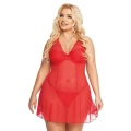 Koszulka nocna Berta SOFTLINE COLLECTION, z elastanem, 3XL, czerwony, zmysłowa