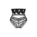 Majtki Arienna OBSESSIVE, czarne, wysoki stan, koronka, elastyczny poliamid, XS/S