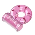Pierścień Erekcyjny Wibrujący Motylek - Różowy, TPR, 4,5cm, zasilany bateriami AG9