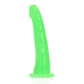 Dildo REALROCK GLOW IN THE DARK - 6''/15,5 cm, przyssawka, bez ftalanów, wodoodporne