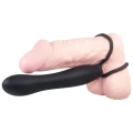Dildo analne Silikonowe Black - 15 cm długości, 1,9-2,5 cm średnicy, podwójne pętle