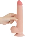 Dildo podwójnego działania TPE, 9'', z przyssawką, realistyczny materiał.
