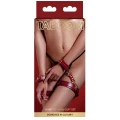 Mankiety BDSM TABOOM: skórzane, regulowane, na nadgarstki i uda, 6.5 cm i 17 cm