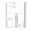 Dildo REALROCK CRYSTAL CLEAR 17 cm z realistycznymi jądrami, przyssawka, wodoodporny