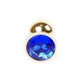 Korek analny Plug-Jewellery Gold PLUG - stal nierdzewna, 7 cm, diamentowy akcent